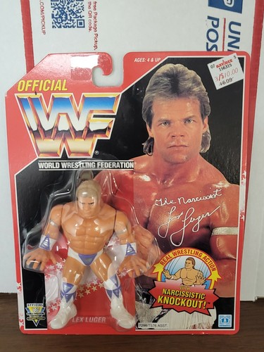 WWF Hasbro Series 8 Lex Luger MOC WWE + case...