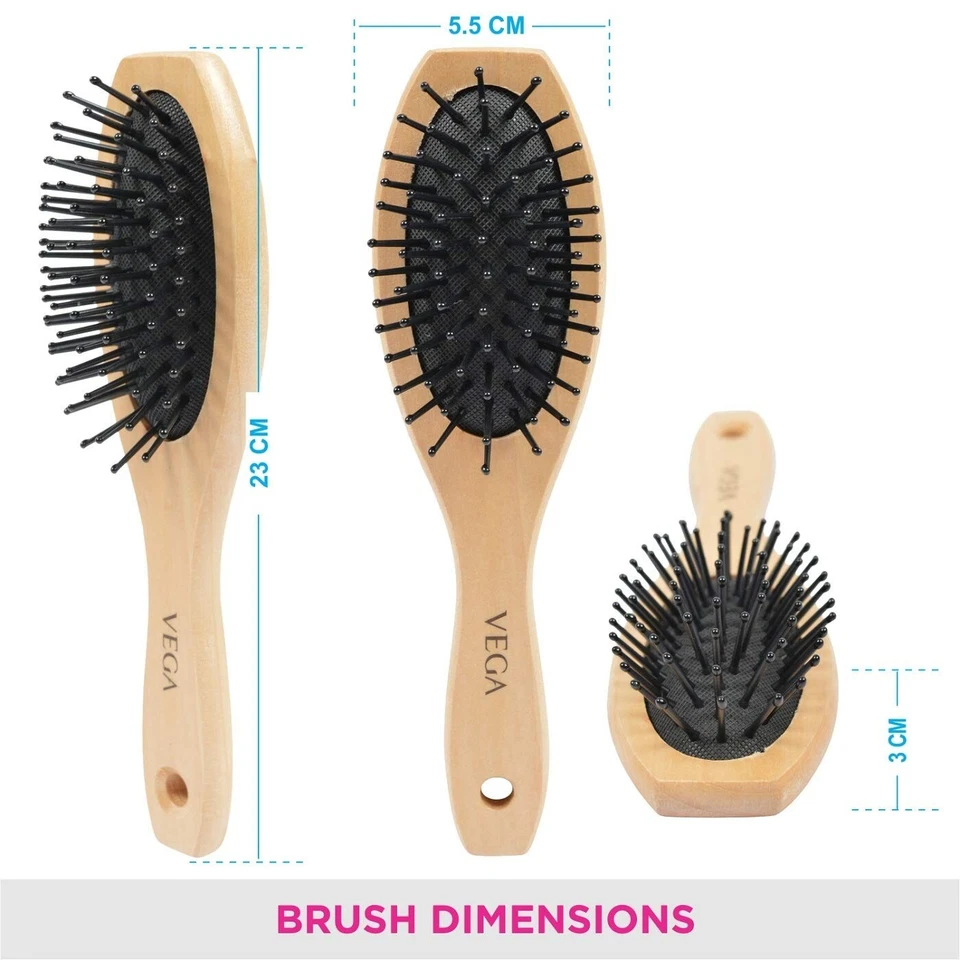 Vega Small Wooden Cushioned Brush Foto 2 de 4