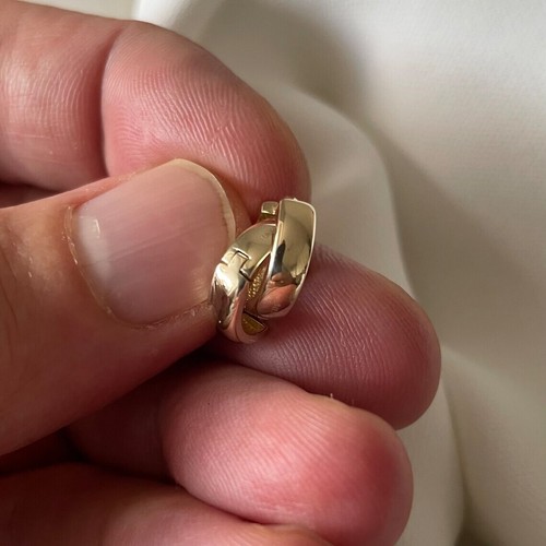 Orecchini a cerchio in oro giallo 9 ct originali ORECCHINI CON CERNIERA grammi oro 1,5 - Foto 5 di 6