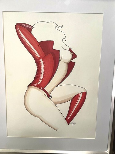 Disegno Originale Schizzo Astratto Nudo Passione Amanti Moderni Firmato Regno Unito - Foto 8 di 11