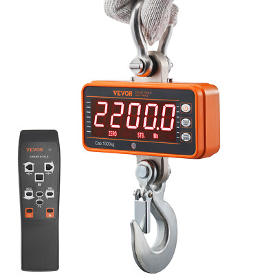 VEVOR Digital Crane Scale Industrial Hanging Scale 2200 lbs/1000 kg Heavy Duty