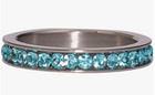 QVC Steel by Design Crystal Birthstone Eternity Band Ring Aquamarine March SZ 6 — photo 7