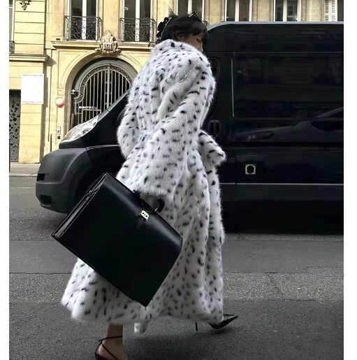 BELLISSIMA PELLICCIA MACULATA SINTETICA  SOPRABITO CAPPOTTO DONNA CASUAL 2024/25 - Immagine 4 di 4