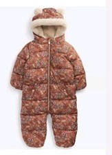 NEXT BABY  BROWN FLORAL WATERPROOF FLEECE LINED Sno2wsuit 3-4 YEARS 104cm BNWT