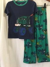New Carter's Boys Truck Poly Pajama 2 pc Set Kid Navy Blue/Green many sizes