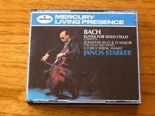 Bach Suites For Solo Cello - Janos Starker 2 Mercury Full Silver CDs Sonatas