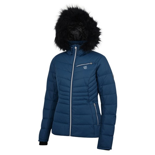 Women's Hooded Ski Jacket Faux Fur Luxe Trim Dare 2b Glamorize NEW DWP445 #HE006 - Picture 35 of 37