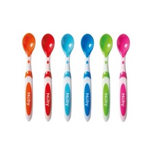 Nuby BPA-Free Baby Weaning Spoons 12pk   Long Handle, Colorful, Easy Hold