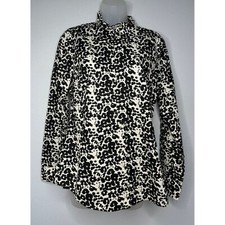 J.Crew The Perfect Shirt Cotton Long Sleeve Button Up SZ S Leopard Animal Print