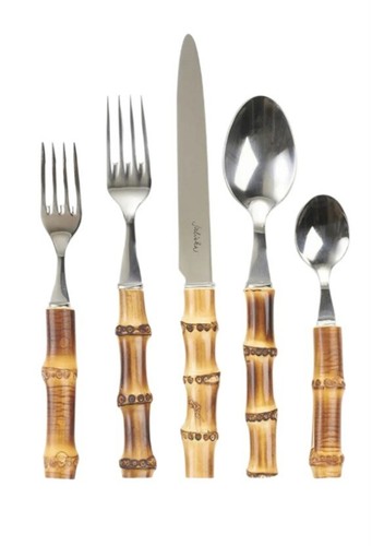 Juliska Bamboo and Stainless Flatware 20 Piece Set - Picture 2 of 6