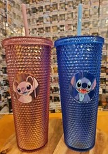Disney Stitch Angel Drink Tumbler Cup 16 Oz Set Of 2 Brand New Fast Shipping