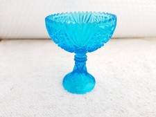 1920s Vintage Aqua Blue Wine Glass Tumbler Belgium Decorative Collectible G734