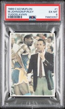 1989 C'ao Cao Muflon Yugoslavia 1 Earvin Magic Johnson Pat Riley PSA 6 Pop 3 3hi