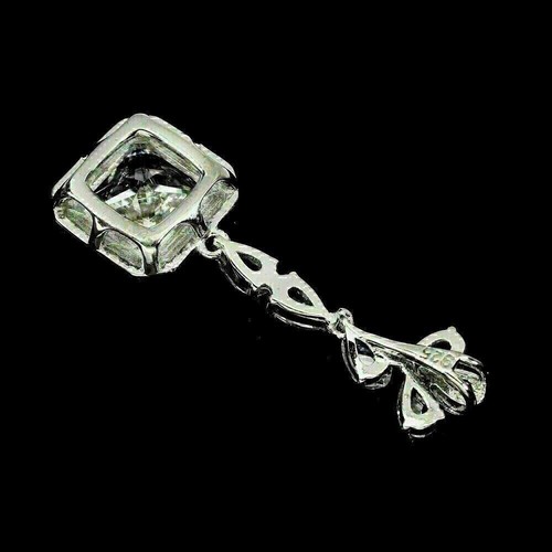 Silber Anhänger hellweiß kreiert Zirkon Steine massiv Sterling mit Kette - Bild 6 von 24