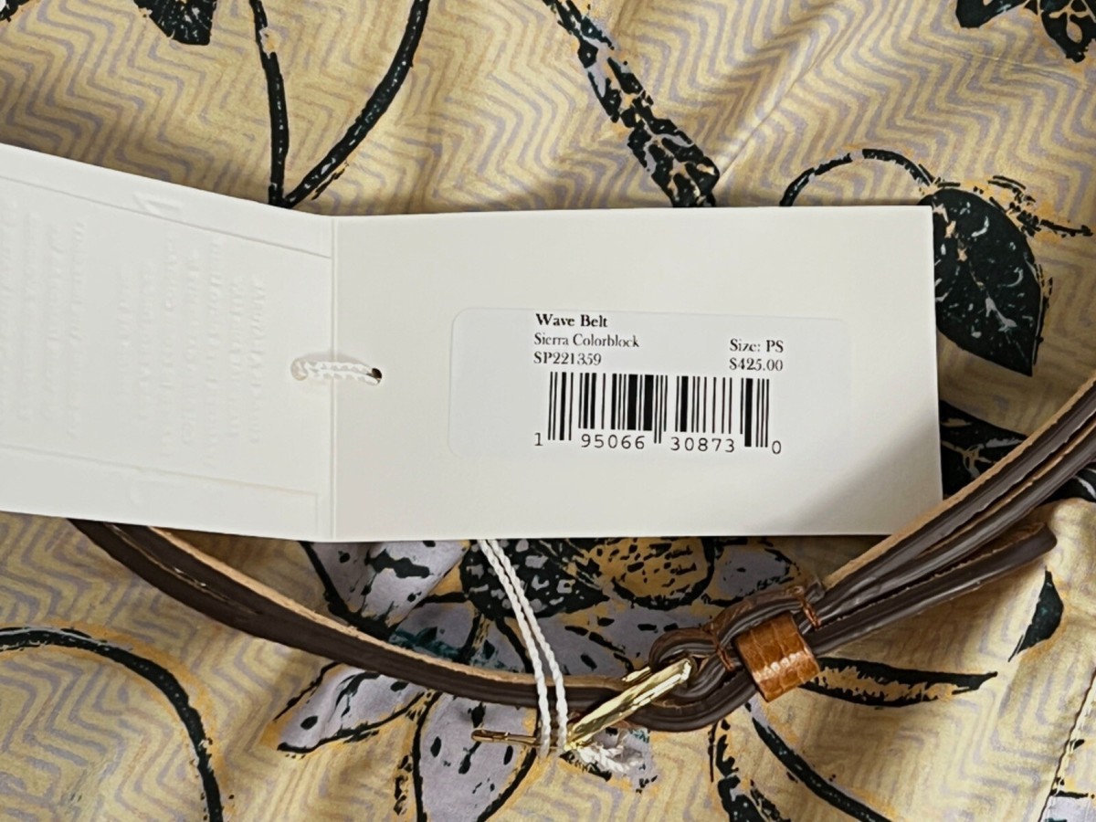 Ulla Johnson Two-Tone Braided Leather Belt in Cream and Brown, Size Small Ulla Johnson Gia Twisted Buckle Leather Belt In Sierra - 60  main image 2