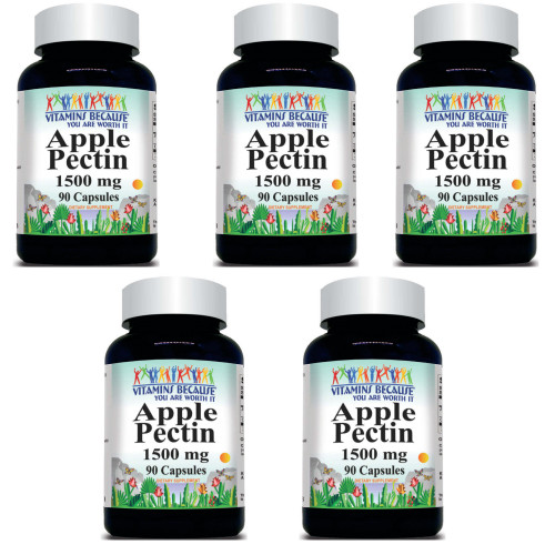 Яблочный пектин 1500 мг + кальций 255 мг 5X90 капсул