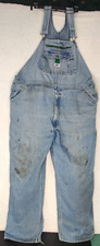 Vintage Liberty Bib Carpenter Blue Denim Overalls Distressed Streetwear 5464