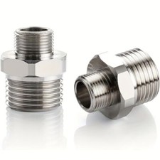 2pcs Stainless Steel G 1/2 To 3/8 Diameter Faucet Connector Compression Hose Con