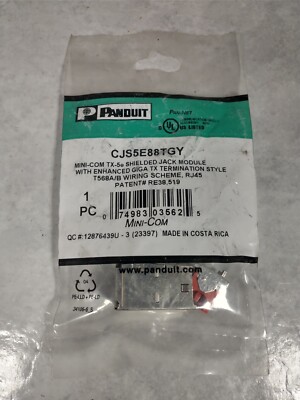 Panduit Mini-Com TX-5e geschirmtes Klinkenmodul - CJS5E88TGY - neu & versiegelt