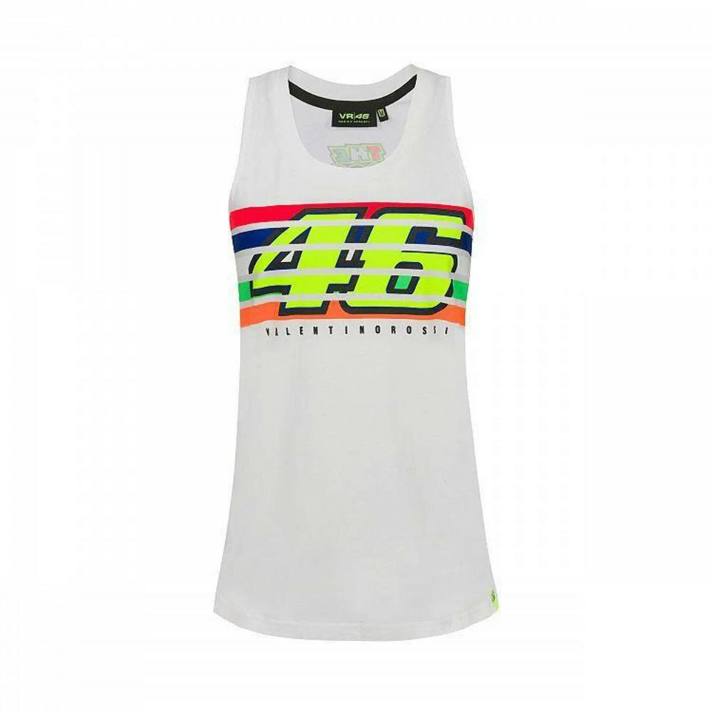 Tank Top VR46 Righe Donna Ufficiale Valentino Rossi 46 Collezione Locata in USA