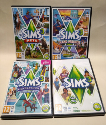 Die Sims 3, Generationen, Haustiere, Inselparadies (PC: Mac/Windows) Konvolut 4x