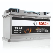 Bosch S5 A11 Car Battery 80 A/h - 800 A - 12 V, Type 115, AGM Lead-acid for