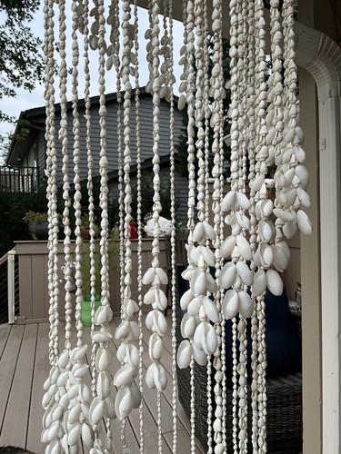 Vtg.Spiral Seashell Hanging Windchime Cascading Chandelier 5 Feet - Picture 6 of 15