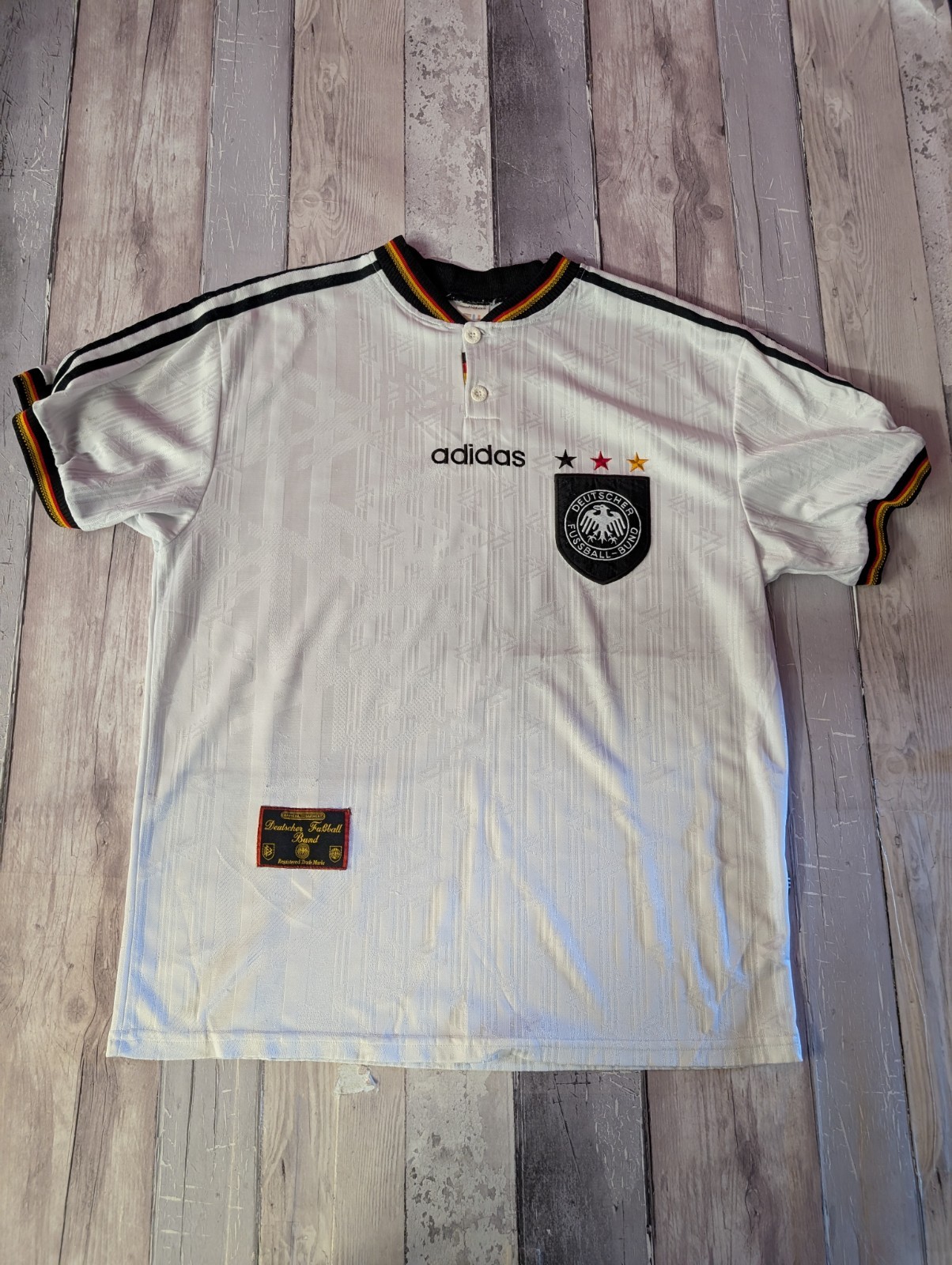 Germany 1996 - 1998 Home Football Jersey Adidas Vintage Size Large