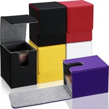 6 Pack Leather Deck Cases 100 Card Deck Game Box Magnetic Playing Card Stora...