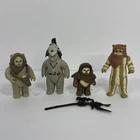 Vintage Star Wars EWOK lot 4 Figures w/ ORIGINAL accessories 1983-1985