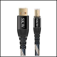 USB A to USB B Cable 10 ft Nylon Braided Gold Plated DAC Audio Printer MIDI