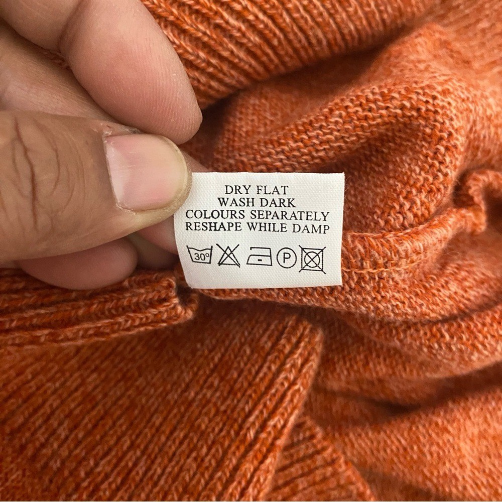 Kellerman Knitwear Rust Orange Wool Blend Texture… - image 7