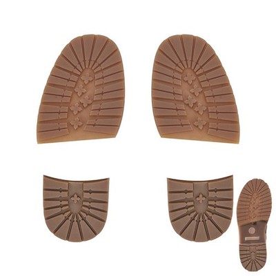 2 Pairs 2 Styles Shoe Sole Replacement Rubber Half Sole and Heels Non-Slip He...