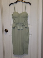 Fashion Nova In Crowd Dress Size L Sage