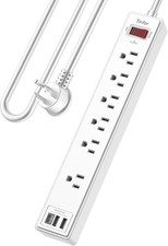 6 Ft Power Strip Surge Protector - Yintar Extension Cord with 6 AC Outlets and 3