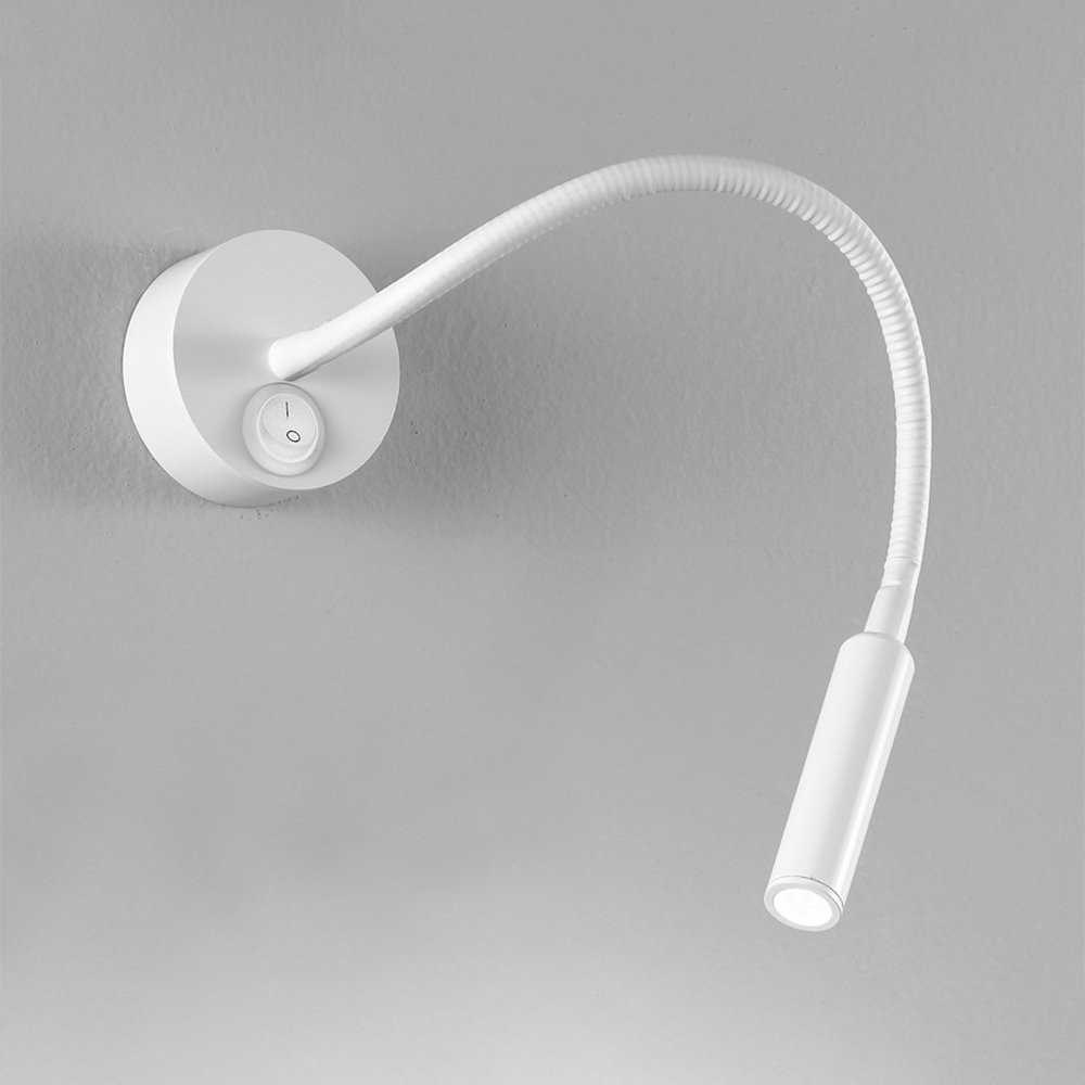 Applique LED Design Minispy Bianco | Luce Lettura 4000K per Camera