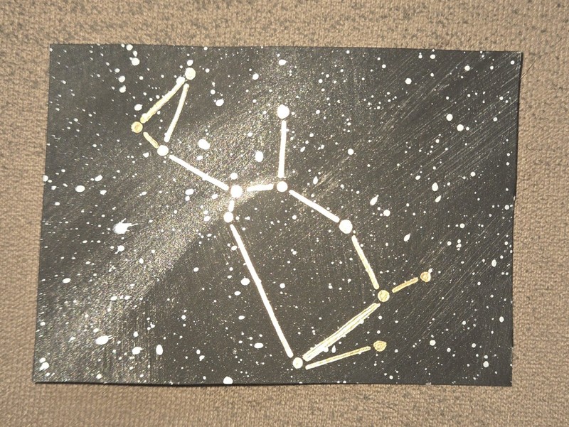 ACEO Original, Lupus, Celestial, Astronomy, Myths, 2.5 x 3.5 inches, Unframed