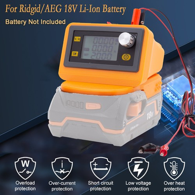 #ad DC Power Supply For Ridgid AEG 18V Battery Adjustable Voltage Digital Display $51.59