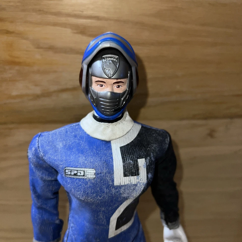 Figura de acción vintage 2002 Bandai Power Rangers SPD verde 12" ropa de vinilo Foto 2 de 3