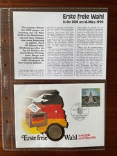 Numis letter GDR - first free choice 18.03.1990 with 1 Mark GDR 1982 gold-plated