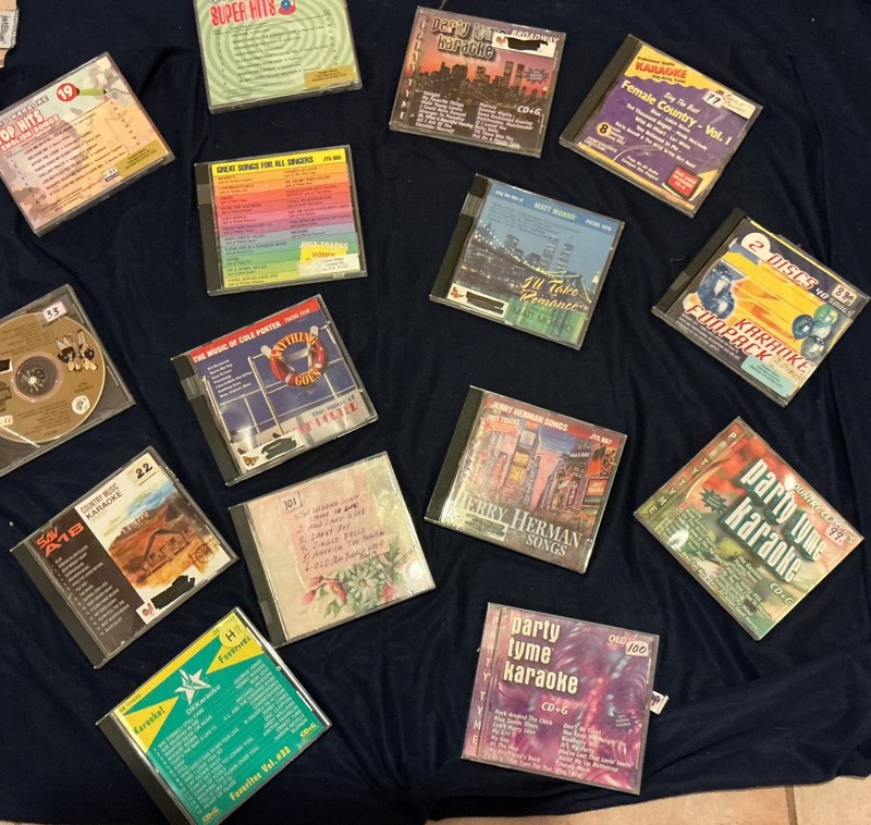 Karaoke CD+G Discs~Party Tyme~Country~Rock~Lounge~15 total ~ w/Carrying Case