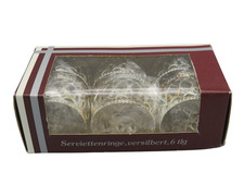 Vintage Serviettenringe versilbert 6 St&uuml;ck mit OVP 1970er Jahre