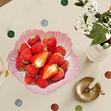 Flower Shaped Glass Plate Cake Dessert Dish for Kitchen Counter Party Office