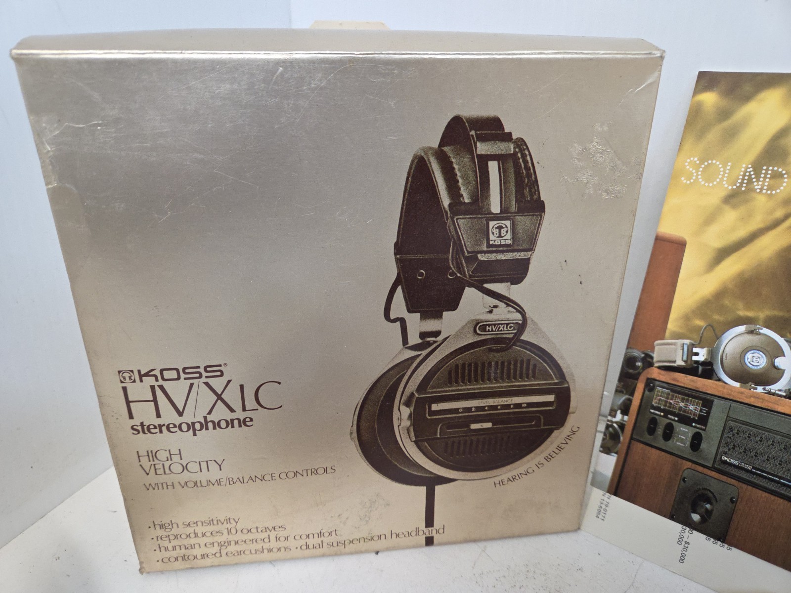 Vintage NOS Koss HV/XLC Stereo Headphones - Read - Needs New Foam