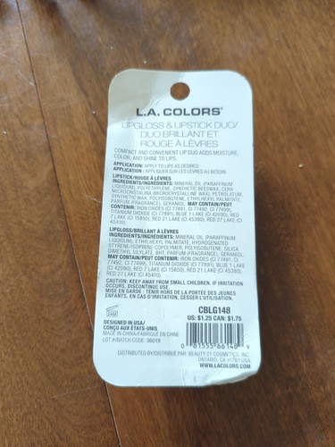 L.A. Colors Clarity Lip Duo Gloss and Lipstick CBLG148 - Picture 4 of 5