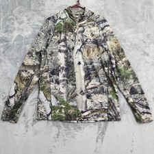 Mossy Oak Jacket Mens L Multicolor Camo 1/4 Zip Long Sleeve Pullover Hunting