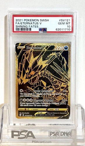 NEW 2021 POKEMON TCG CARD SWSH SHINING FATES SV121 FULL ART ETERNATUS V - PSA 10