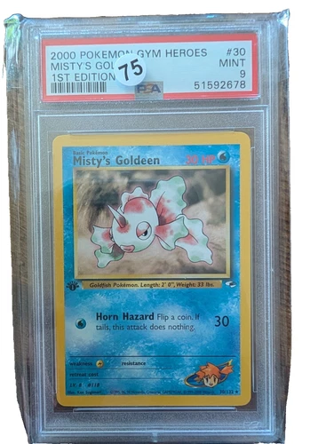 Misty's Goldeen 1st Edition Gym Heroes 30/132 PSA 9 Mint Pokemon