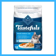 Blue Buffalo Tastefuls Indoor Adult Chicken & Brown Rice Dry Cat Food, 15 lb Bag