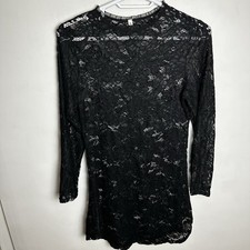 Lace Bodycon Dress Women's Size XL Black Floral Whimsygoth Whimsigoth Goth Sexy